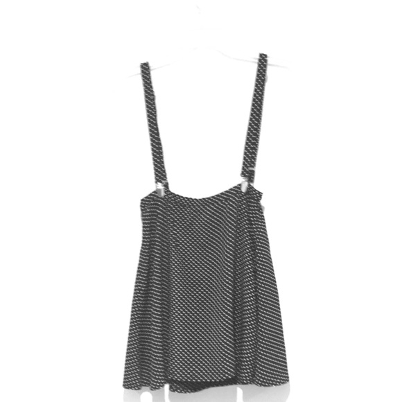 Forever 21 NWOT Polka Dot Navy suspender skirt - Picture 3 of 3